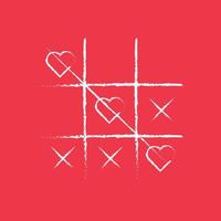 jeu romantique tic tac toe victoire coeurs vecteur