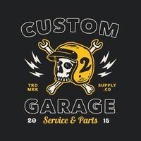 insigne de logo de garage moto vintage vecteur fait main