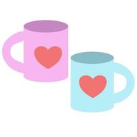 tasse couple saint valentin vecteur