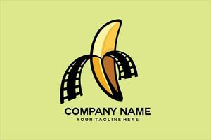 banane avec logo de film vecteur