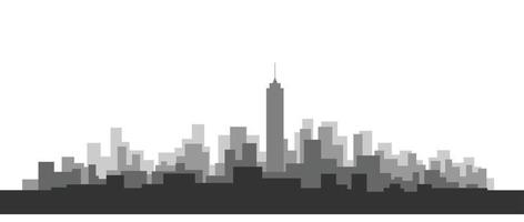 skyline de paysage urbain moderne de simplicité sur fond blanc. vecteur