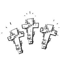 symbole de croix chrétienne doodle dessiné à la main pour l'illustration de la célébration du vendredi saint vecteur