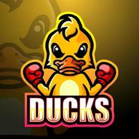 création de logo esport mascotte de canard de boxe vecteur