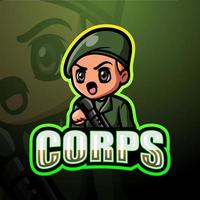 création de logo esport mascotte soldat vecteur