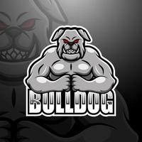 création de logo esport mascotte bouledogue fort vecteur