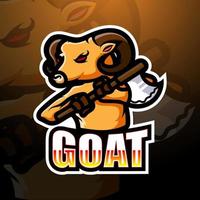 création de logo esport mascotte de chèvre vecteur