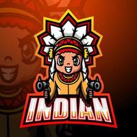 création de logo esport mascotte tireur indien vecteur