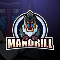 création de logo esport mascotte mandrill vecteur