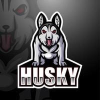 création de logo esport mascotte chien husky vecteur