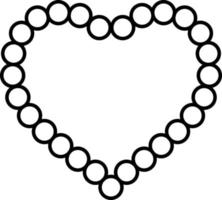 vecteur d'icône de contour de coeur de perle