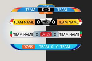 Tableau graphique en direct écran graphique modèle pour la diffusion de football, football ou futsal, modèle de conception illustration vectorielle pour match de la ligue de football Conception de fichiers vectoriels EPS10 vecteur