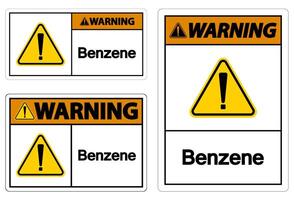 signe de symbole de benzène d'avertissement sur fond blanc vecteur