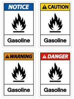 Signe de symbole d'essence de danger sur fond blanc vecteur