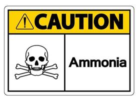 Attention signe symbole de l'ammoniac sur fond blanc vecteur