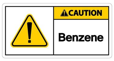 attention symbole benzène signe sur fond blanc vecteur