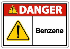 Symbole de danger benzène signe sur fond blanc vecteur