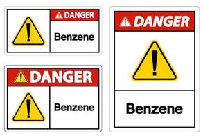 Symbole de danger benzène signe sur fond blanc vecteur