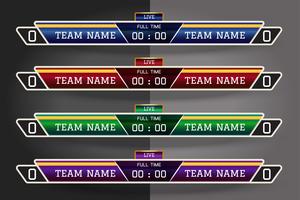 Tableau d&#39;affichage de football Modèle numérique d&#39;écran graphique pour la diffusion de football, football ou futsal. modèle de conception illustration vectorielle pour le match de la ligue de football. Conception de fichiers vectoriels EPS10 vecteur