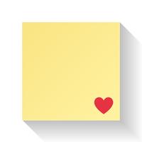 Papier à lettres d&#39;amour avec coeur rouge. Illustration vecteur Valentin et concept de mariage. Thème Note et Message. Thème abstrait et invitation. Fond blanc et jaune