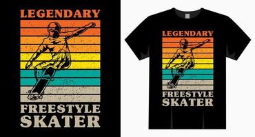 légendaire typographie de patineur freestyle vintage pour la conception de t-shirt vecteur