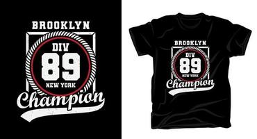 brooklyn division quatre-vingt-neuf typographie conception de t-shirt vecteur