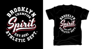 conception de t-shirt typographie esprit champion de brooklyn vecteur