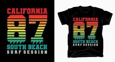 californie quatre-vingt-sept conception de typographie vintage de south beach vecteur