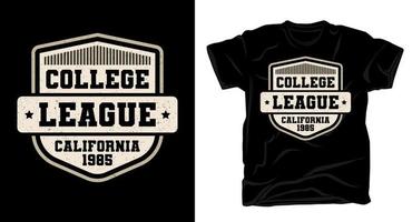 conception de t-shirt de typographie de la ligue universitaire vecteur