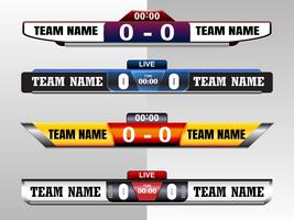 Tableau graphique modèle d&#39;écran numérique pour la diffusion de football, football ou futsal, modèle de conception illustration vectorielle pour match de la ligue de football. Conception de fichiers vectoriels EPS10 vecteur