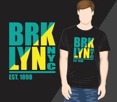 conception de t-shirt de typographie moderne de brooklyn vecteur