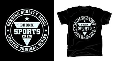 conception de t-shirt de typographie bronx sports crew vecteur