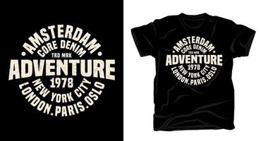 typographie d'aventure pour la conception de t-shirts vecteur