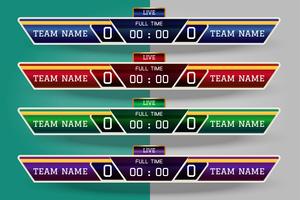 Tableau graphique modèle d&#39;écran numérique pour la diffusion de football, football ou futsal, modèle de conception illustration vectorielle pour match de la ligue de football. Conception de fichiers vectoriels EPS10 vecteur