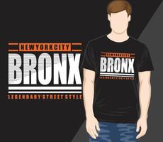 conception de typographie bronx pour t-shirt vecteur