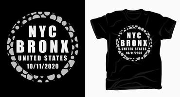 conception de typographie nyc bronx pour t-shirt vecteur