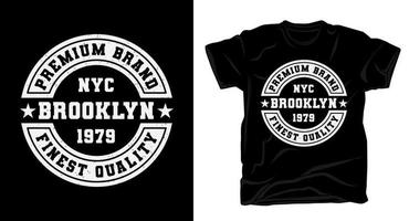 typographie universitaire de brooklyn 1979 pour la conception de t-shirts vecteur