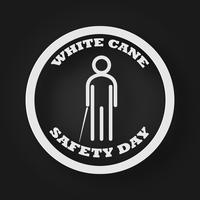 Icône de personnes White Cane Safety Day avec bâton comme concept aveugle et handicap. Fond d&#39;illustration vectorielle vecteur