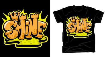 conception de t-shirt lettrage graffiti briller vecteur