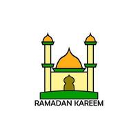 conception d'icône de contour de mosquée colorée. dessins pour le ramadan. vecteur