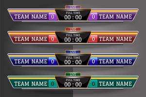 Tableau graphique modèle d&#39;écran numérique pour la diffusion de football, football ou futsal, modèle de conception illustration vectorielle pour match de la ligue de football. Conception de fichiers vectoriels EPS10 vecteur