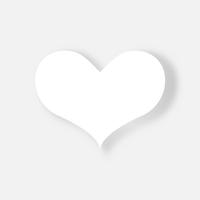 Coeur blanc sur fond blanc. Saint Valentin et l&#39;amour du concept de couple. Thème de l&#39;artisanat en papier numérique. vecteur