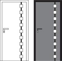 illustration graphique vectoriel de la vue de face d'une porte unique adaptée à la conception de votre maison et à la conception d'affiches à la maison sur les travaux architecturaux