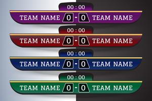 Tableau d&#39;affichage de football Modèle numérique d&#39;écran graphique pour la diffusion de football, football ou futsal. modèle de conception illustration vectorielle pour le match de la ligue de football. Conception de fichiers vectoriels EPS10 vecteur