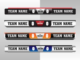 Tableau graphique modèle d&#39;écran numérique pour la diffusion de football, football ou futsal, modèle de conception illustration vectorielle pour match de la ligue de football. Conception de fichiers vectoriels EPS10 vecteur