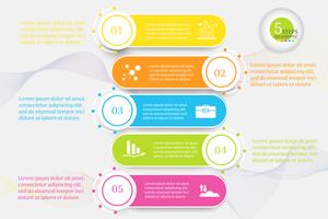 Modèle de conception Business 5 élément graphique élément infographie avec date de lieu pour les présentations, vecteur EPS10.