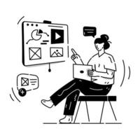 un vecteur dessiné à la main de présentation web