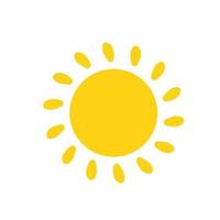 vecteur de dessin animé soleil jaune brillant des rayons lumineux pour chauffer l'été.