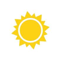 vecteur de dessin animé soleil jaune brillant des rayons lumineux pour chauffer l'été.