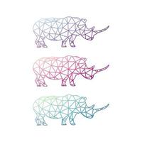 logo rhinocéros low poly vecteur