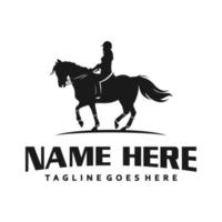 logo femme à cheval vecteur